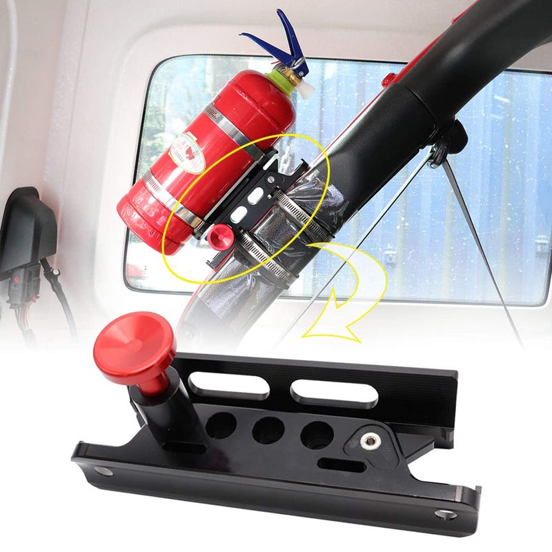 MFC Roll Bar Aluminum Fire Extinguisher Mount Kit Compatible with for Jeep Wrangler TJ JK JKU JL Gladiator JT UTV Polaris RZR Ranger - Image 2